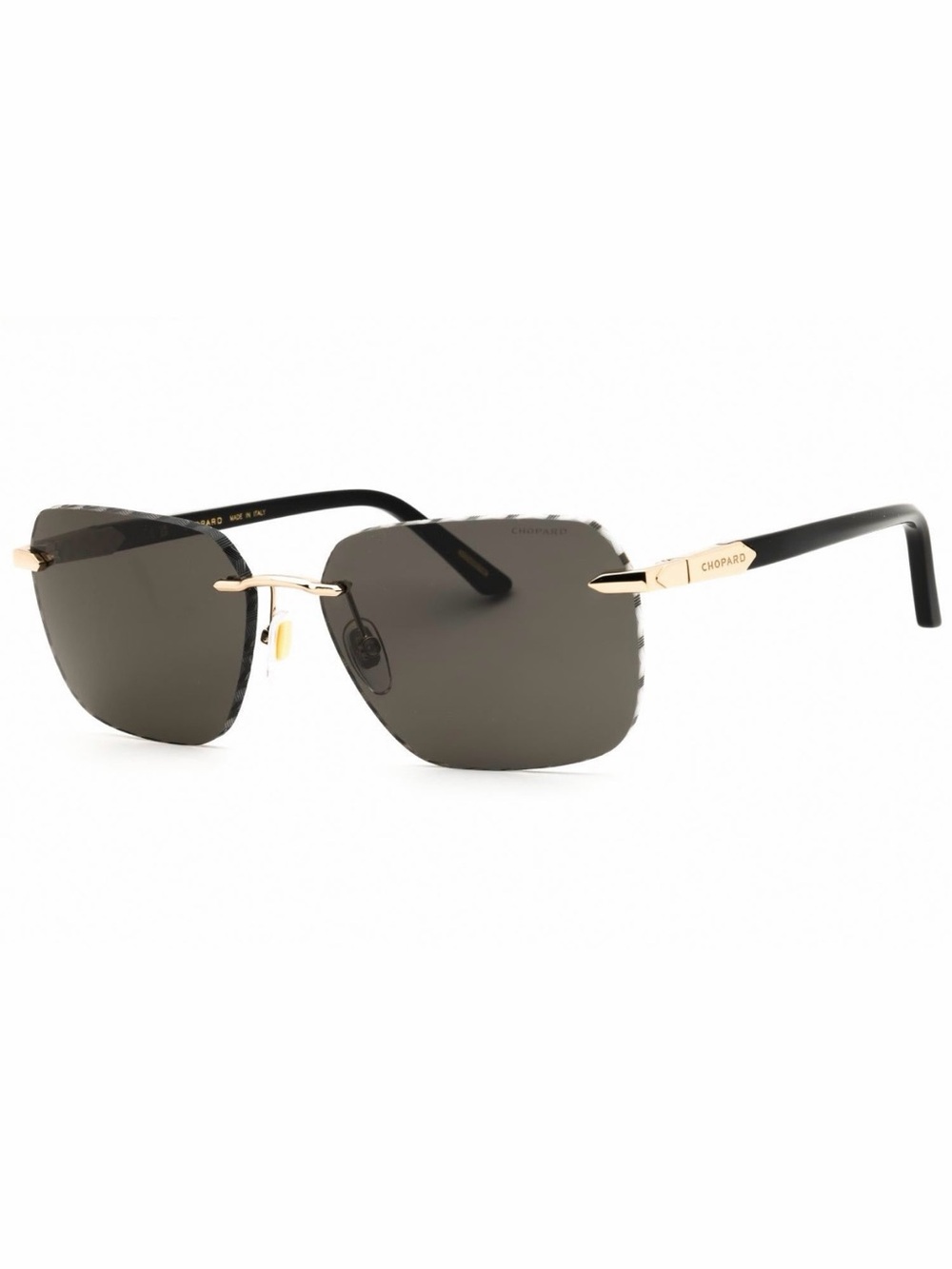 New Chopard SCHG62 300P Men’s Black Sunglasses with Gold Accents Authentic